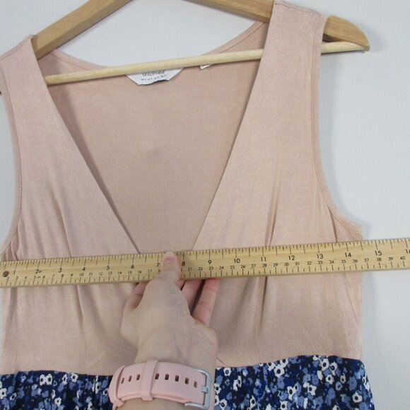 Seraphine Maternity Nursing Blue 4 Floral Contrast Maxi Dress Sleeveless 248 - Picture 6 of 10